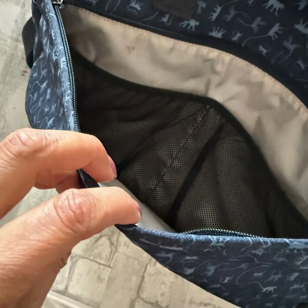 Rare Kipling Popper Diaper Bag Monkey Mania Print Nylon Utility Travel Tote